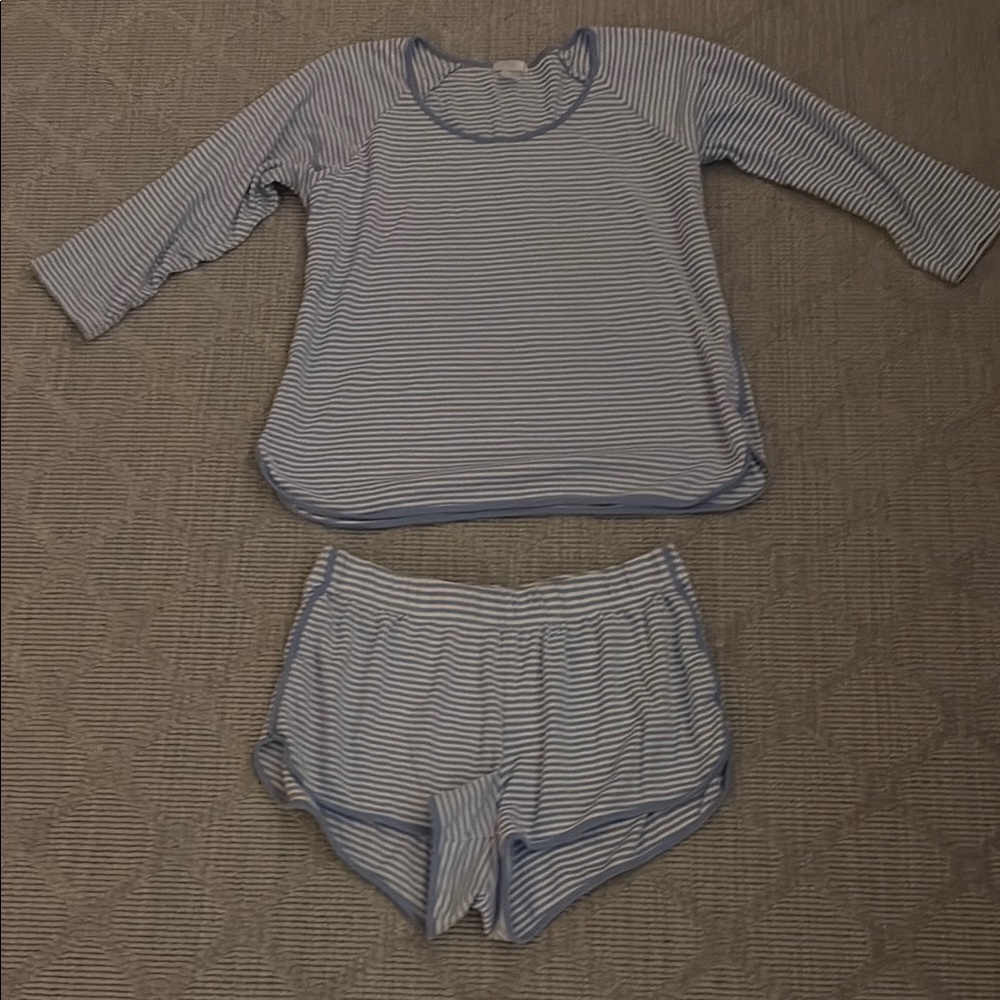 Striped Blue Pajama Set